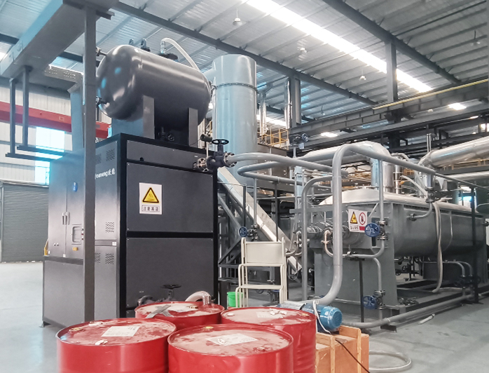 鋰電材料耙式干燥機導熱油爐——應用案例